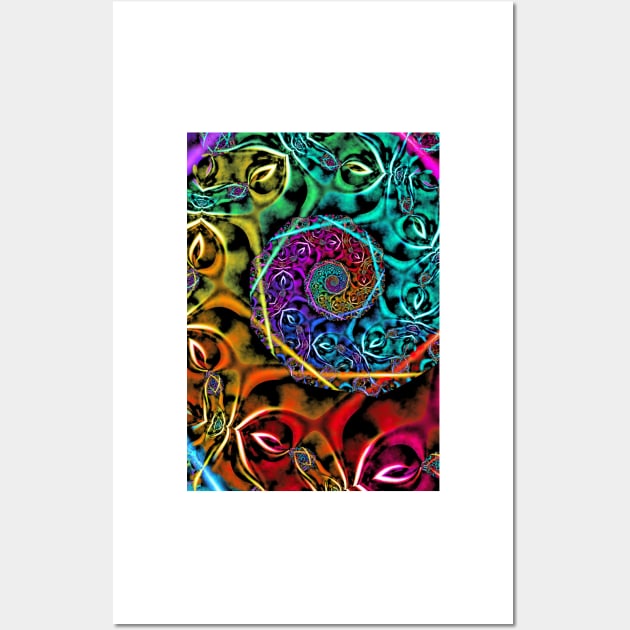 colourful fractal spiral Wall Art by pinkal